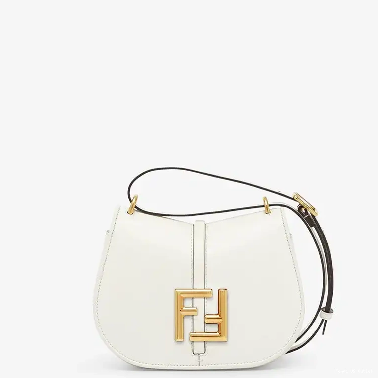 Affordable HOT Leather In Fendi White Mini Bag C'mon Calf 0601